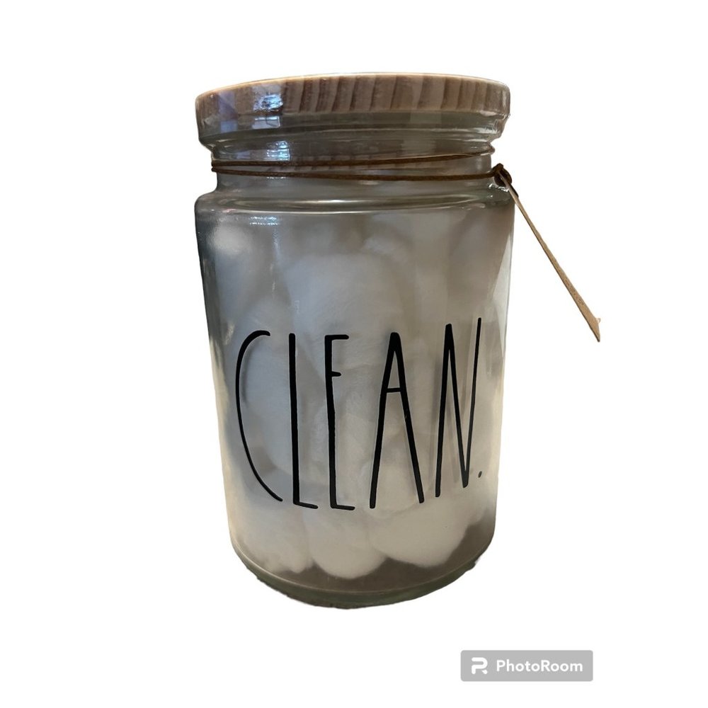 New Rae Dunn Clean Cotton Ball Holder